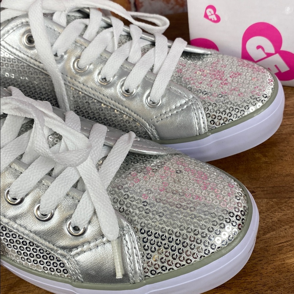 Gotta Flurt Disco 11 Metallic Silver Sequin Low-Top Dance Canvas Sneakers Sz 9 - Picture 5 of 13